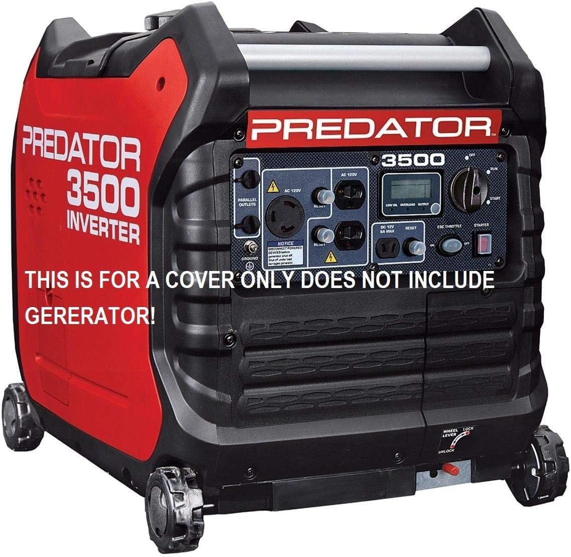 Fits Predator Inverter 3500 watt Generator Cover (BLACK) COVER ONLY1 pcs
