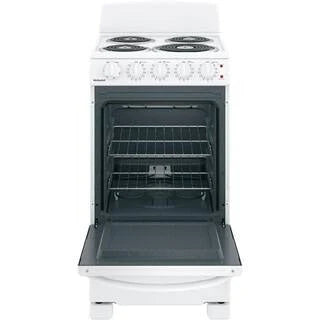 20-inch electric oven with 4 cooking zones, freestanding, in white