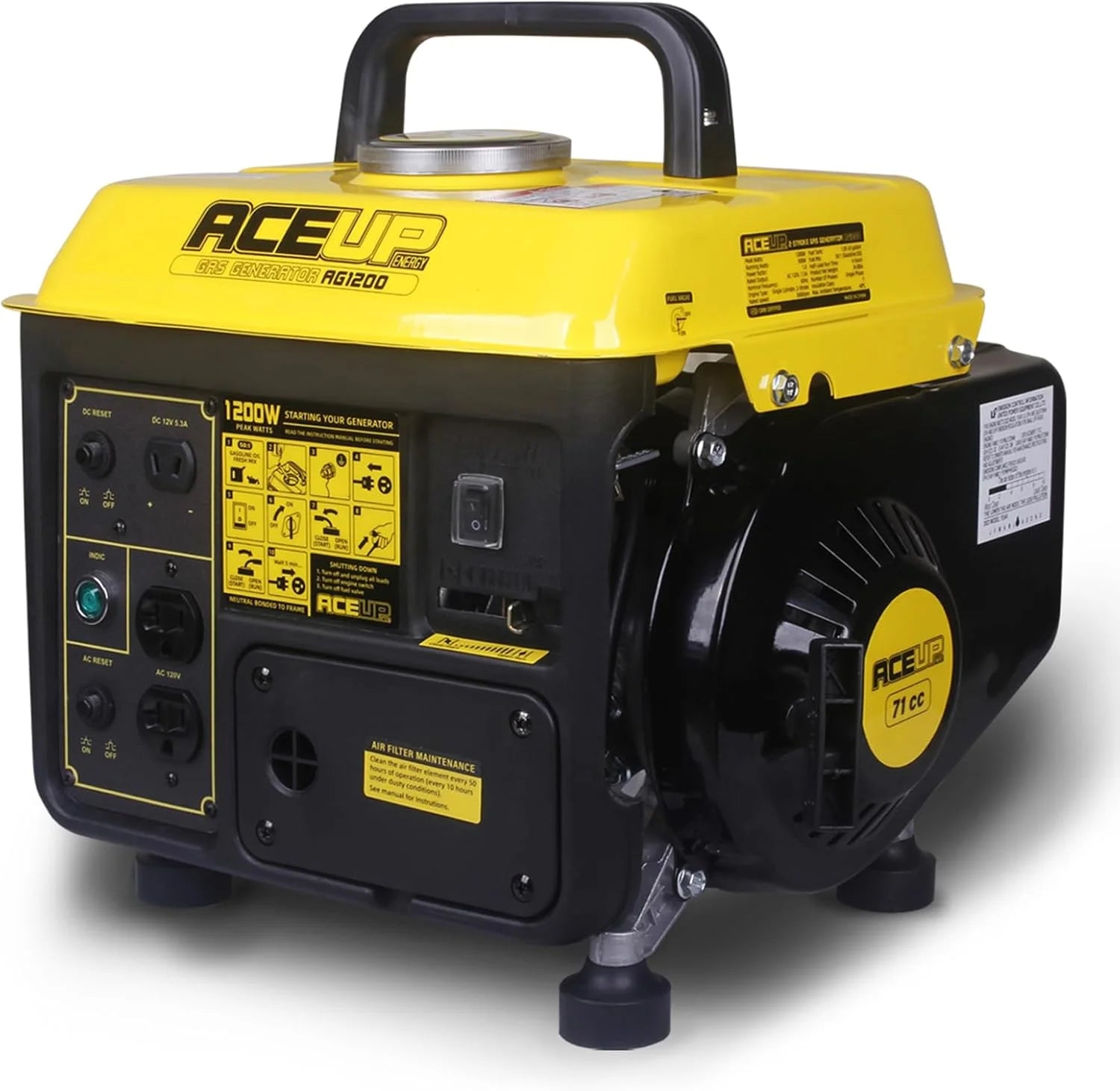 1200-watt energy gas generator, portable generator, suitable for camping, ultra-light design1 pcs