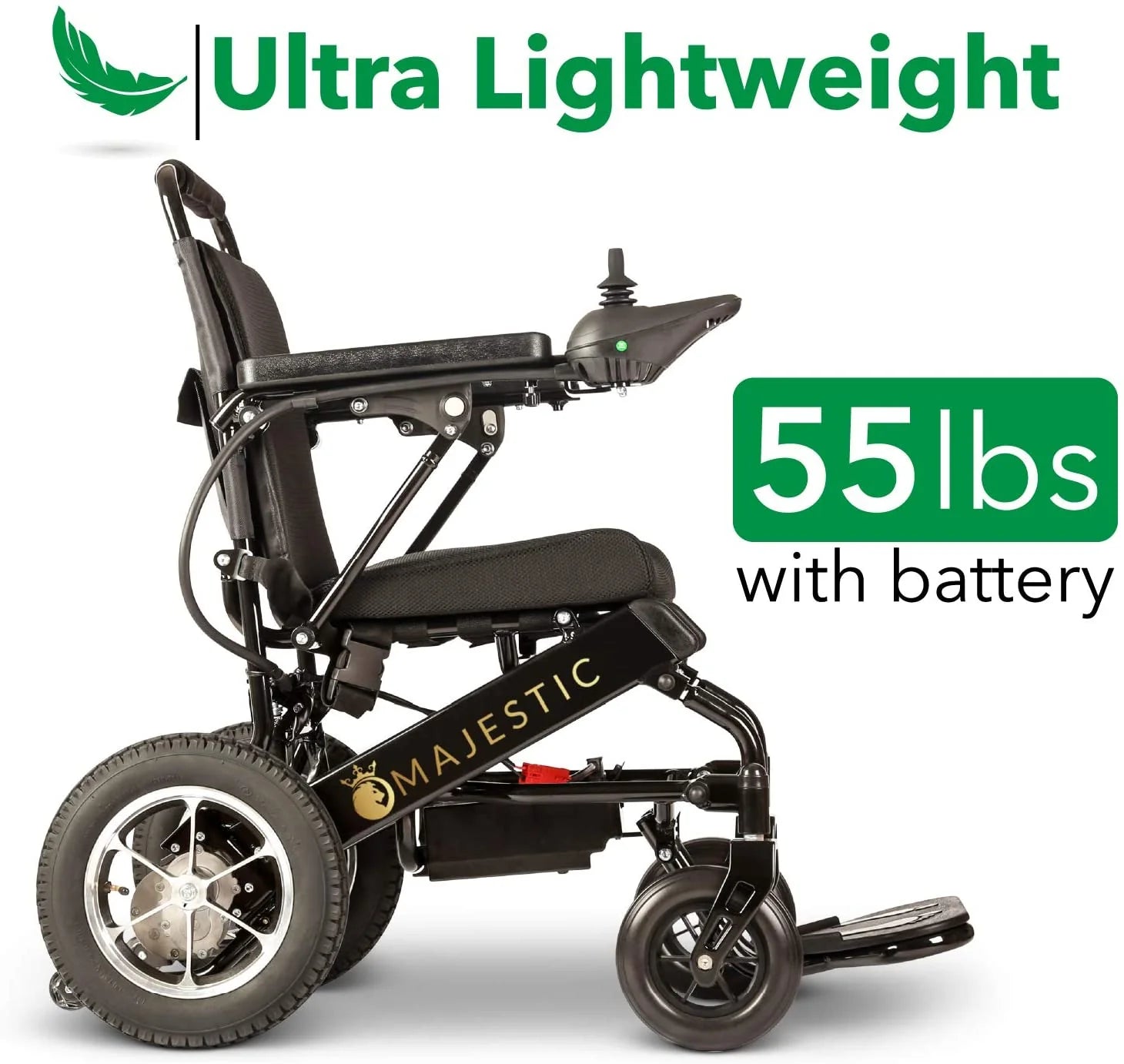 2020 New Folding Ultra Lightweight Electric Power Wheelchair, Silla de Ruedas Electrica, FDA Approved and Air Travel Allowed, Heavy Duty, Mobility Motorized, Portable Power (17.5�测�� Seat Width)