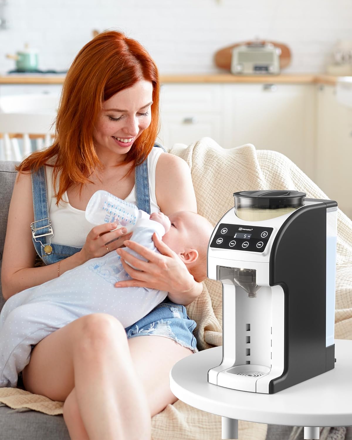 Fast and Customizable Formula Dispenser Machine with Accurate Temperature Control for Baby, Automatic Powder Blending for All Brands of Bottle and Formula, Black/White