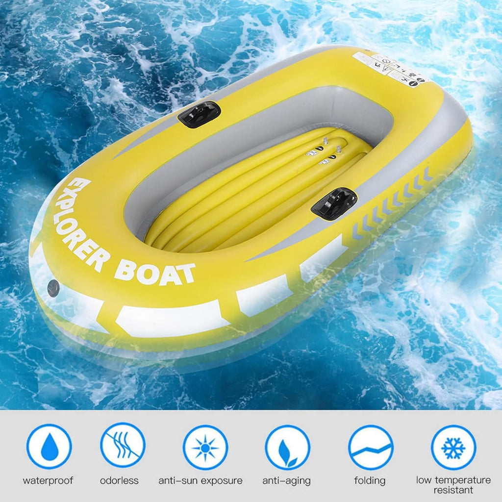 Inflatable Kayak Series, Inflatable Boat Set, Inflatable Boat Rafts Dual Air Chambers, Welded Oar Locks, Grab Handles, Bow Rope, Sporty Design, 2 Person for Adults1 pcs