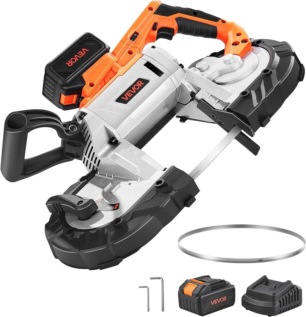 Portable Band Saw, 110V Removable Alloy Steel Base Corded Band Saw, 5 Inch Cutting Capacity Hand held Band Saw,Variable Speed Portable Bandsaw, 10Amp Motor Deep Cut Band Saw for Metal Wood1 pcs