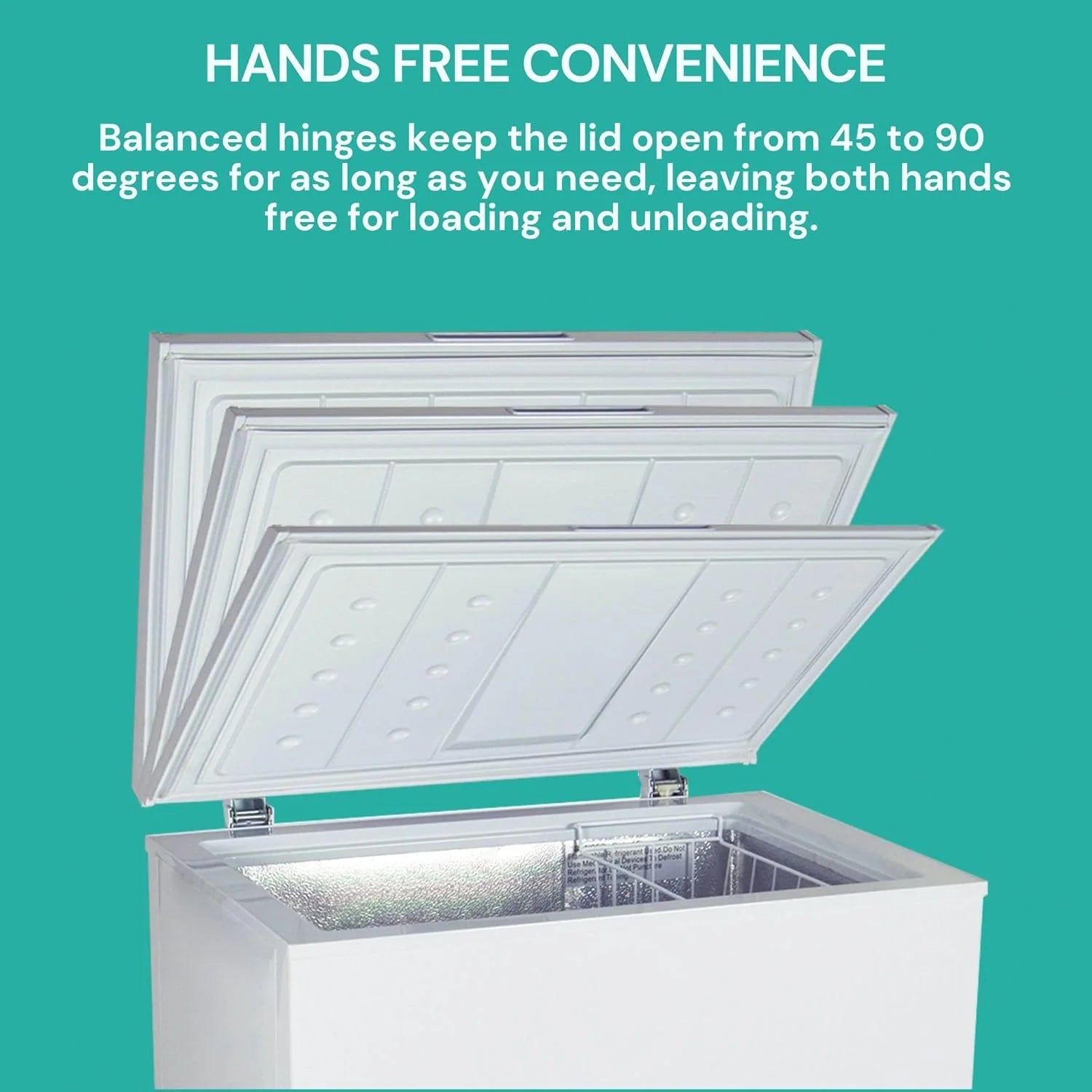5.0 cu ft (155L), White, Manual Defrost Deep Freeze, Storage Basket, Space-Saving Flat Back, Stay-Open Lid, Front-Access Defrost Drain, for Apartment, Condo, Cottage1 pcs