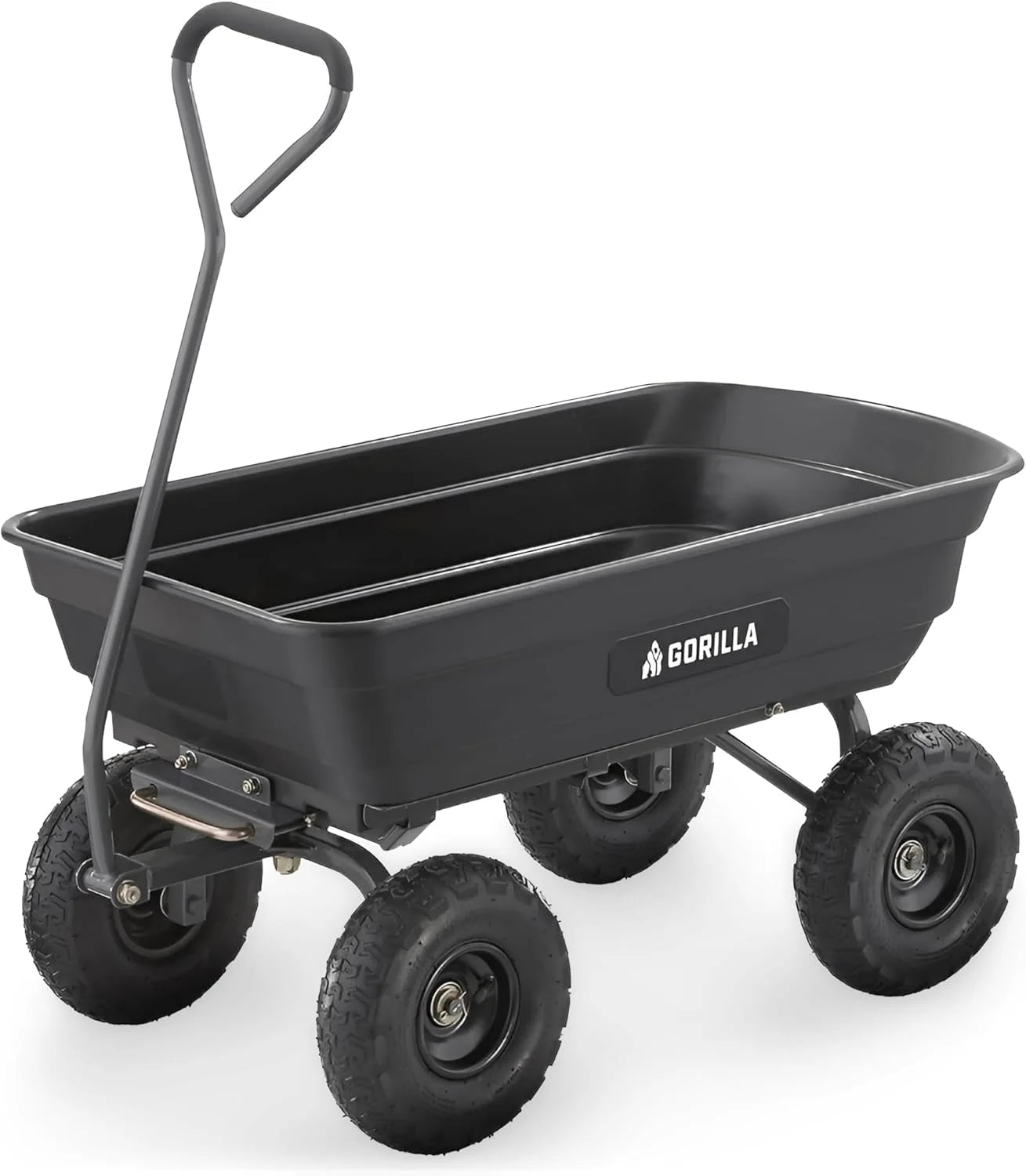 Heavy-duty multi-purpose garbage transfer cart garden cart, equipped with pneumatic tires, capacity 4 cubic feet - 600 pounds load capacity, outdoor wheeled cart, suitable for garden, gardening and landscaping work.1 pcs