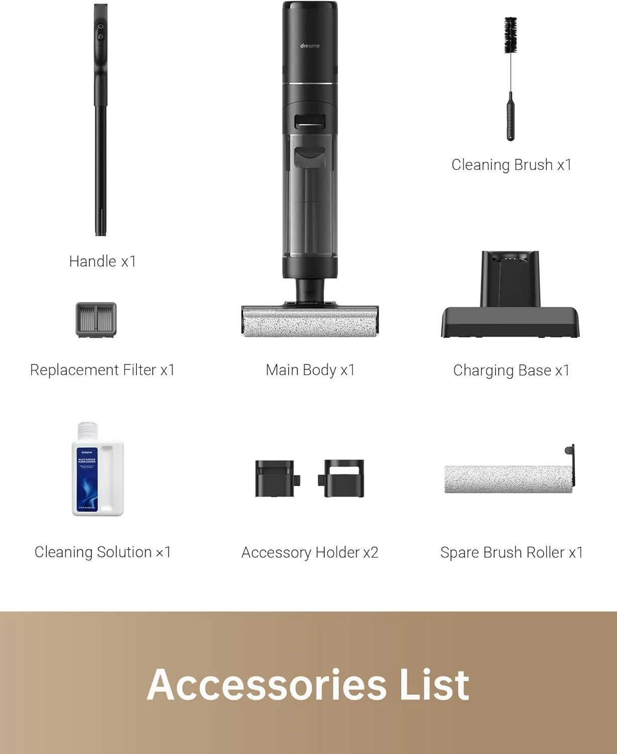 Wet Dry Vacuum Cleaner, Smart Floor Cleaner Cordless Vacuum and Mop for Hard Floors, One-Step Edge to Edge Cleaning with Hot Air Drying1 pcs