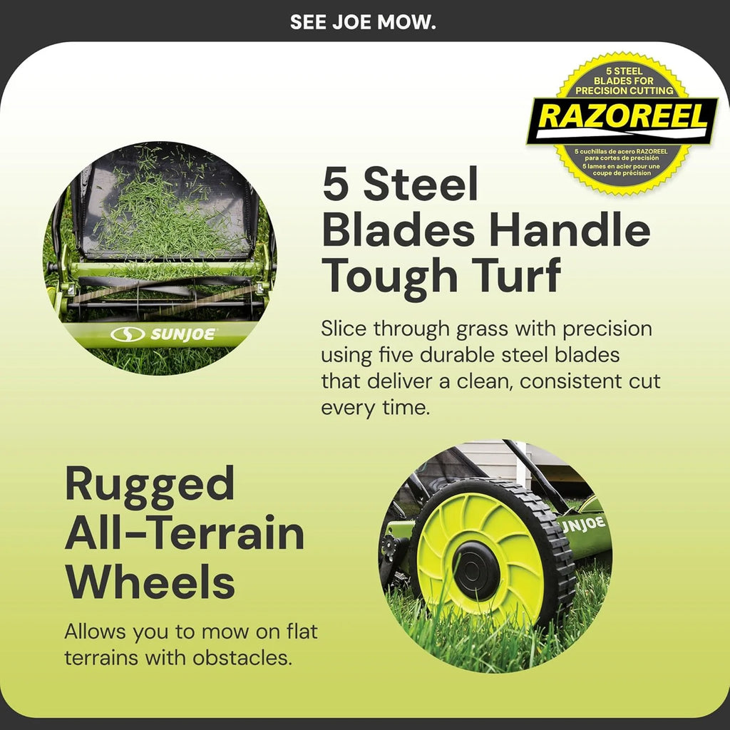 18-Inch Manual Reel Mower with Grass Catcher1 pcs