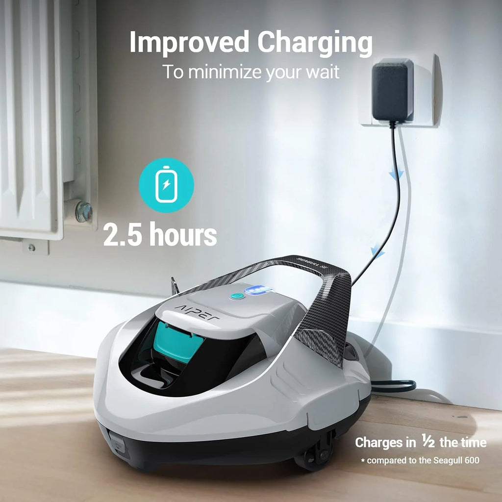 Cordless Robotic Pool Cleaner, Pool Vacuum Lasts 90 Mins, LED Indicator, Self-Parking, Ideal for Above/In-Ground Flat Pools up to 40 Feet1 pcs