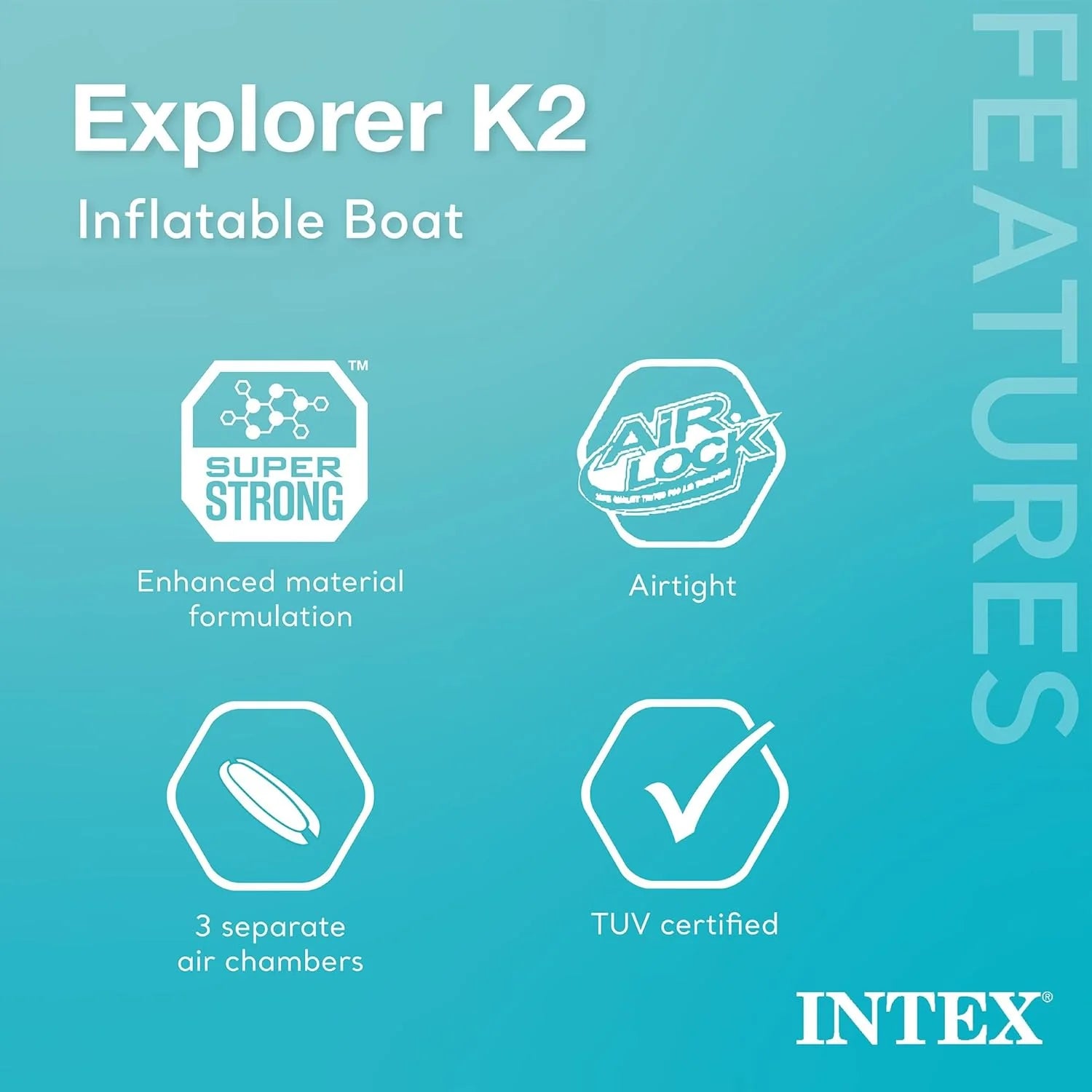 Explorer K2 Inflatable Kayak Set: Includes luxurious 86-inch aluminum paddle and high-output pump - extremely durable PVC material - adjustable seat with backrest - suitable for two people - maximum weight capacity 400 pounds1 pcs