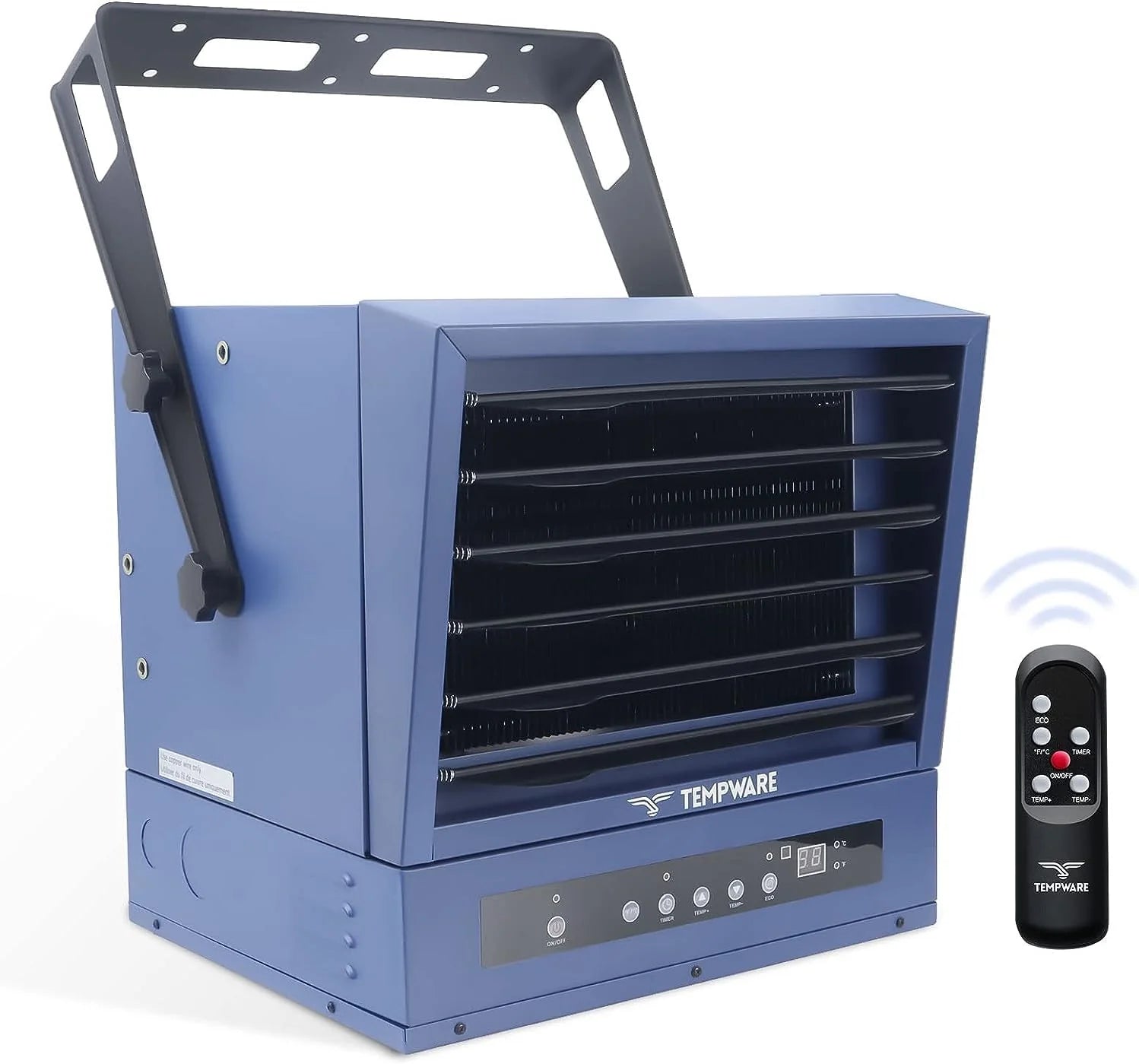 Electric Garage Heater, 7500-Watt Digital Fan-Forced Ceiling Mount Shop Heater with Full-Function Remote, 240-Volt Hardwired 12-Hour Timer, Ideal for Workshop Blue1 pcs