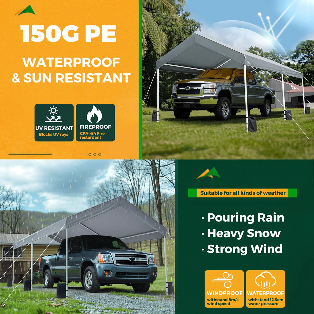 3x6m Waterproof Carport Canopy Portable Garage