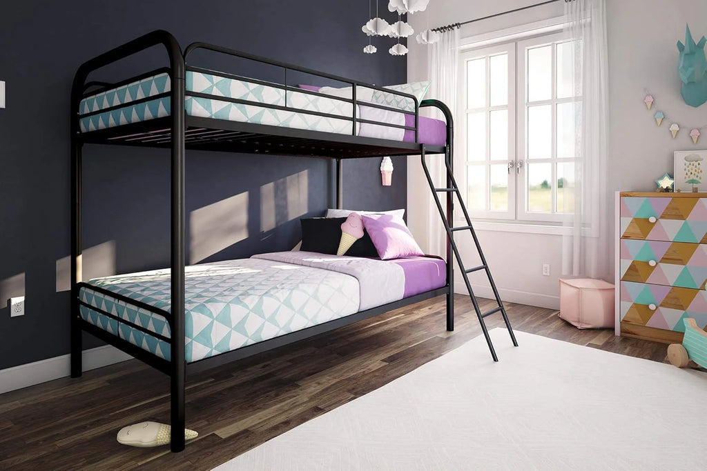 DHP Dusty Twin Over Full Metal Bunk Bed, Off White1 pcs