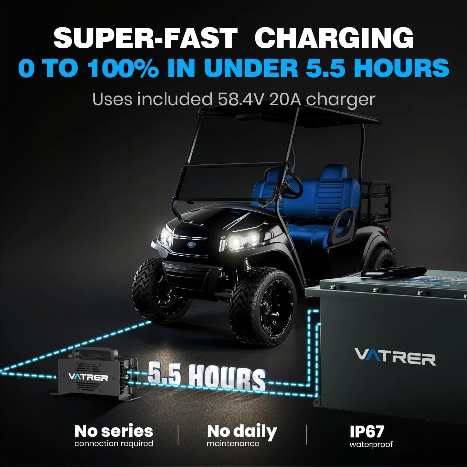 48V 105Ah Lithium Battery, Smart BMS, Touch Monitor, APP