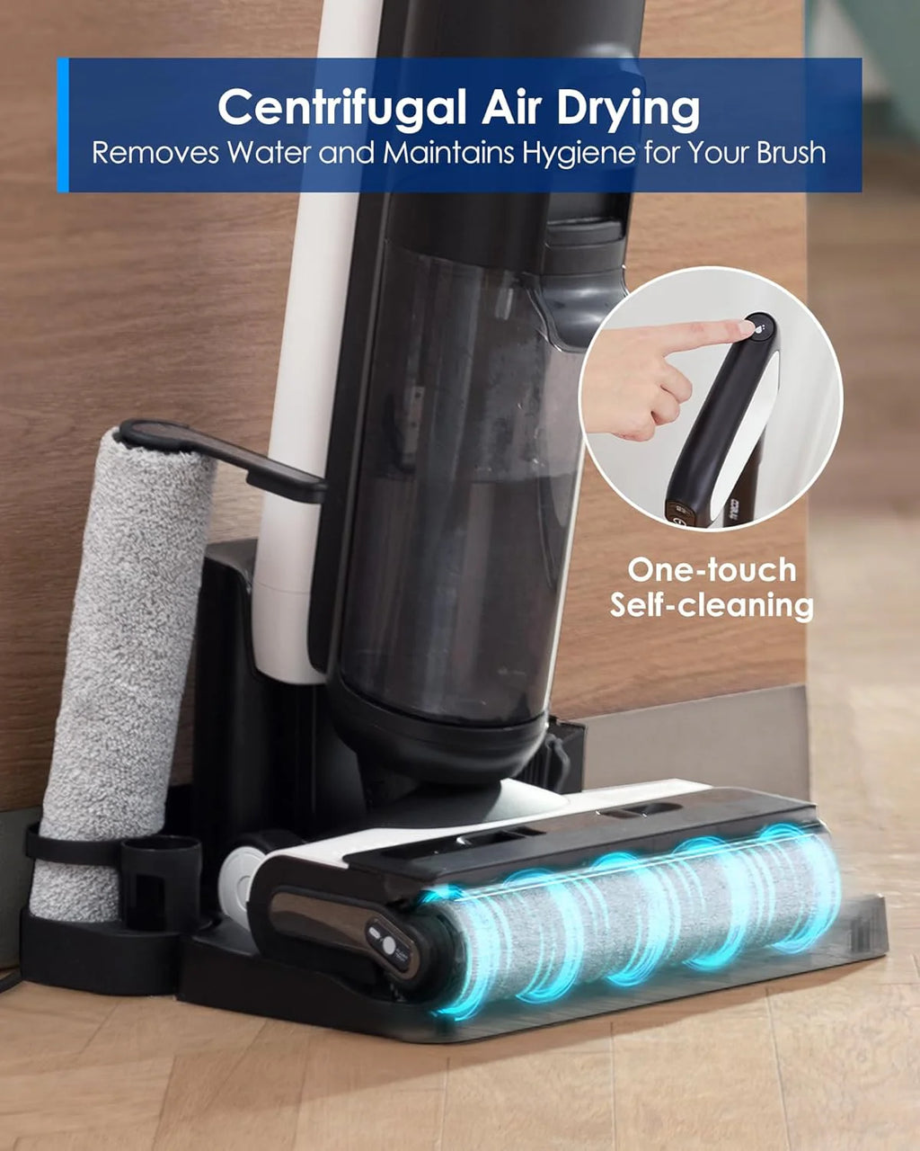 ONE Stretch S6 Cordless Wet Dry Vacuum Cleaner, 180°Lay-Flat Smart Vacuum Mop, 40 Minutes Long Runtime 158℉ Flashdry Self-Cleaning, Dual-Sided Edge Cleaning Lightweight Floor Cleaner1 pcs