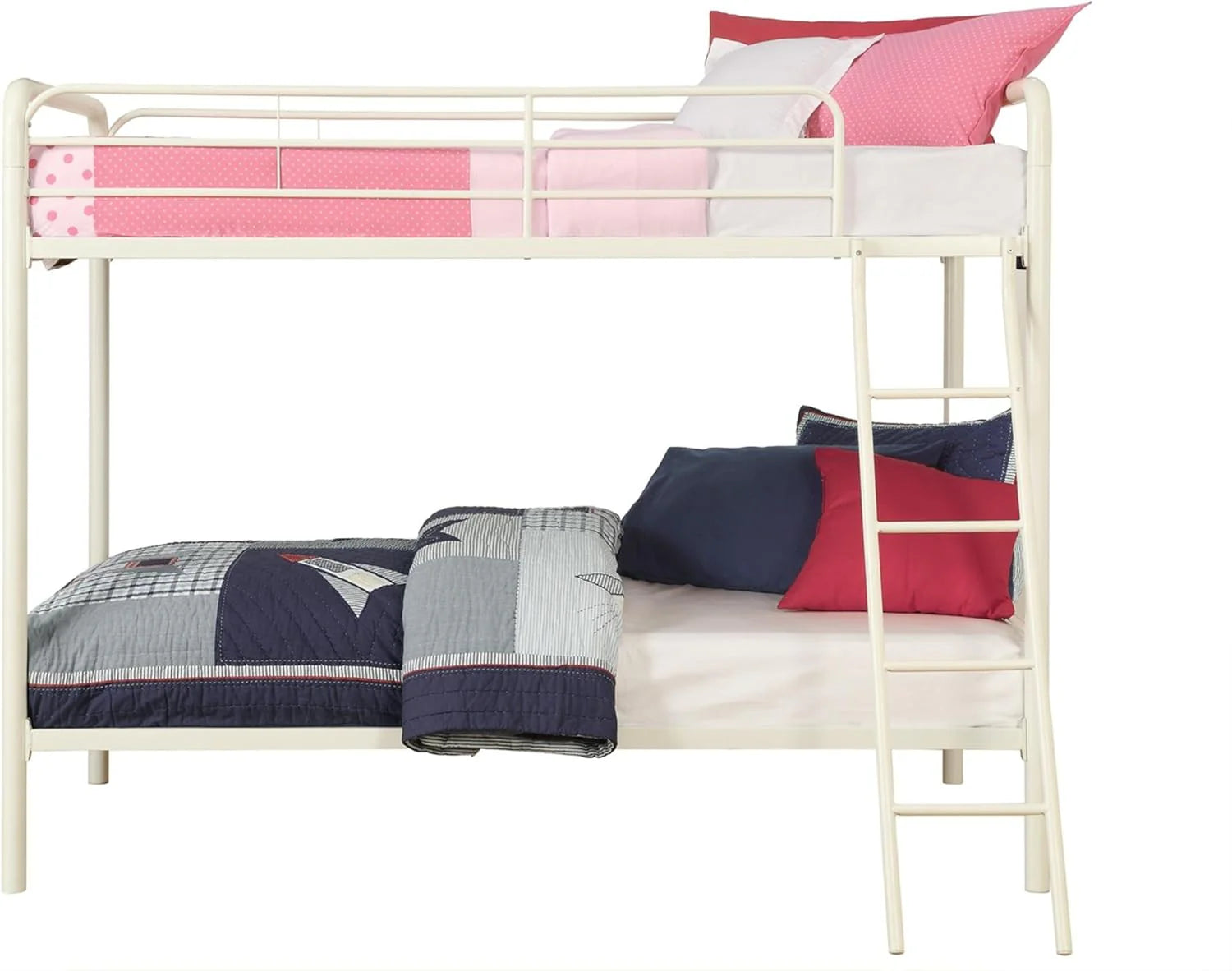 DHP Dusty Twin Over Full Metal Bunk Bed, Off White1 pcs