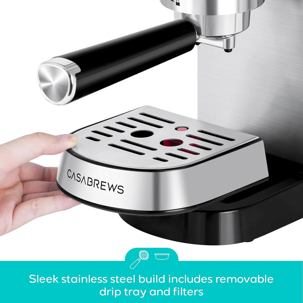 CASABREWS Espresso Machine 20 Bar, Professional Espresso Maker with Milk Frother Steam Wand, Compact Espresso Coffee Machine with 34oz Removable Water Tank for Cappuccino, Latte, Gift for Dad or Mom1 pcs
