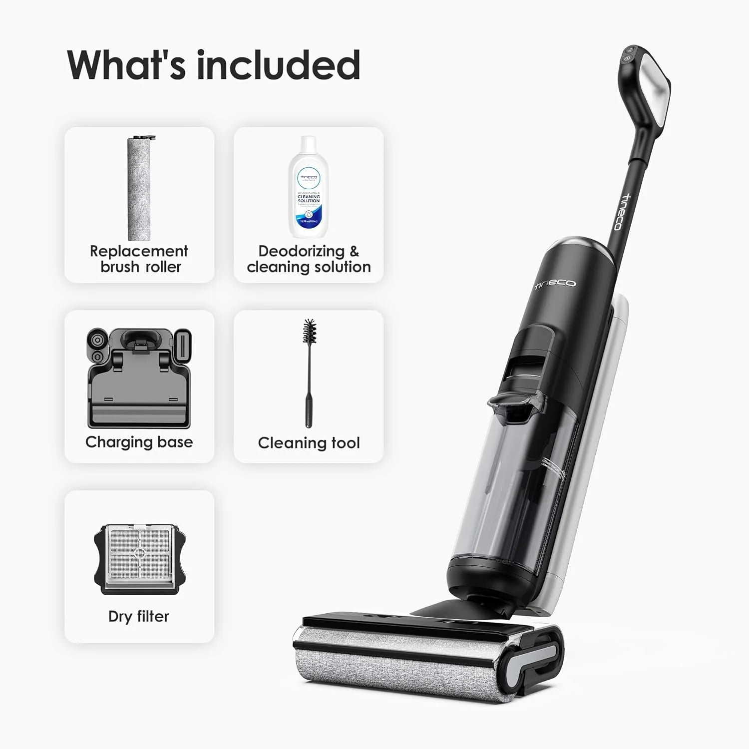 ONE Stretch S6 Cordless Wet Dry Vacuum Cleaner, 180°Lay-Flat Smart Vacuum Mop, 40 Minutes Long Runtime 158℉ Flashdry Self-Cleaning, Dual-Sided Edge Cleaning Lightweight Floor Cleaner1 pcs