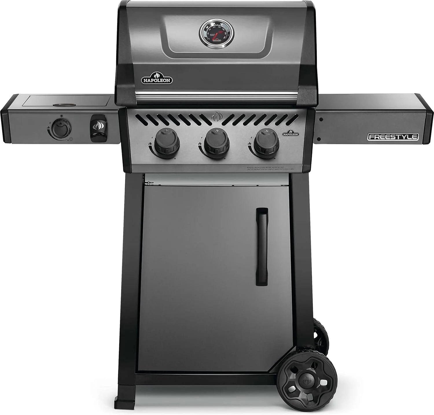 Graphite, Porcelain Enamel & Stainless, 3 Burner, Range Side Burner, Cast Iron Cooking Grids1 pcs