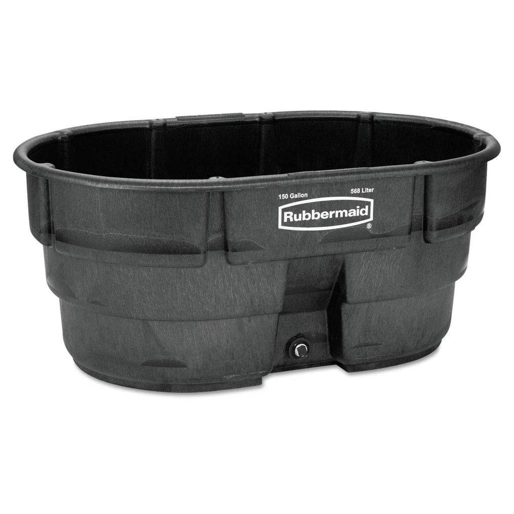 Rubbermaid FG424500BLA Livestock Tank (Model Year 2025), 150 Gallon Capacity, Plastic, Black