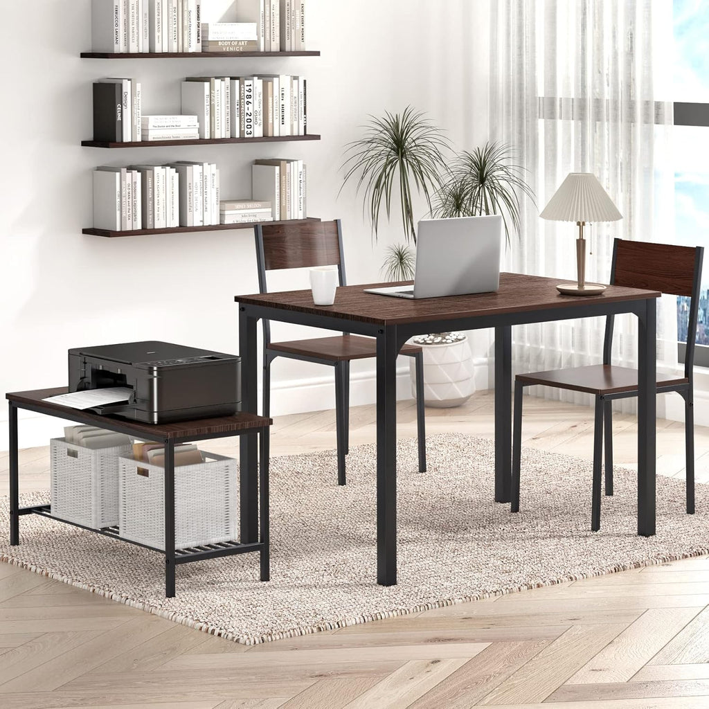 Dining Table and Chairs Dining Table Set with 2 Chairs and 1 Bench Bar Set Kitchen Table and Chairs for Dining Room Bistro Set，Pure White1 pcs