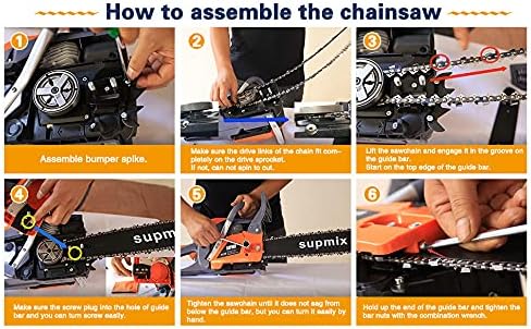 20-Inch Gas Powered Chainsaw,62cc Petrol Chainsaw Garden Tools,3.4HP 2 Cycle Gasoline Powered Chain Saws Handheld Cordless Petrol Chainsaws for Tree Cutting Outdoor Home Farm All Parts1 pcs