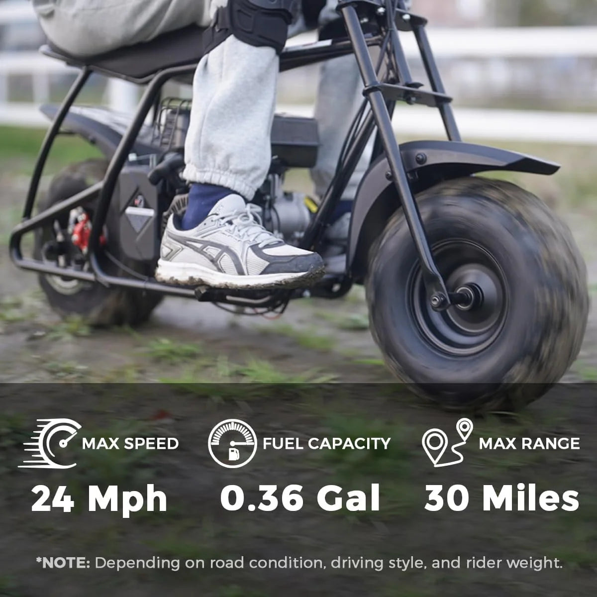 Mini Dirt Bike GMB100, 99 CC Gas Powered Mini Bike 4 Stroke 3HP, Off Road Mini Bikes for Kids and Adult, Trail Bike Up to 24 Mph, Weight Support Up to 185 LBS (Black)1 pcs