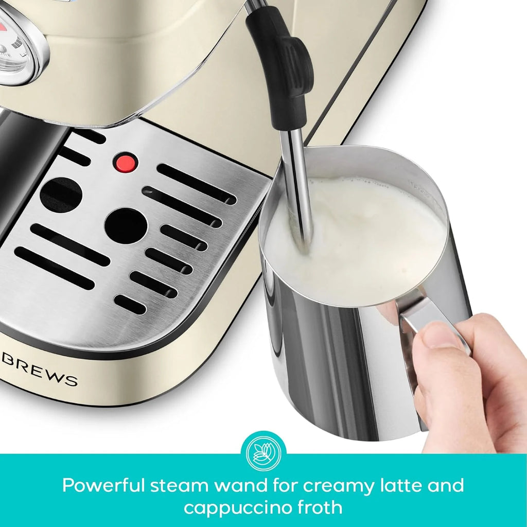 CASABREWS Espresso Machine 20 Bar, Professional Espresso Maker with Milk Frother Steam Wand, Compact Espresso Coffee Machine with 34oz Removable Water Tank for Cappuccino, Latte, Gift for Dad or Mom1 pcs