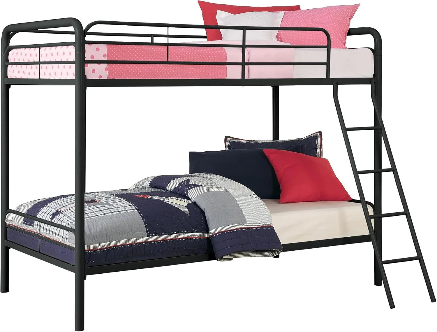 DHP Dusty Twin Over Full Metal Bunk Bed, Off White1 pcs