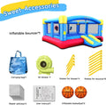 Big Inflatable Bounce House for Party Fun,15ft x 14.8ft,Double Basketball Hoop,Throw Ball Game,Reinforced PVC Bounce Floor,Jumping Bouncy Castle Holds 6 Kids1 pcs