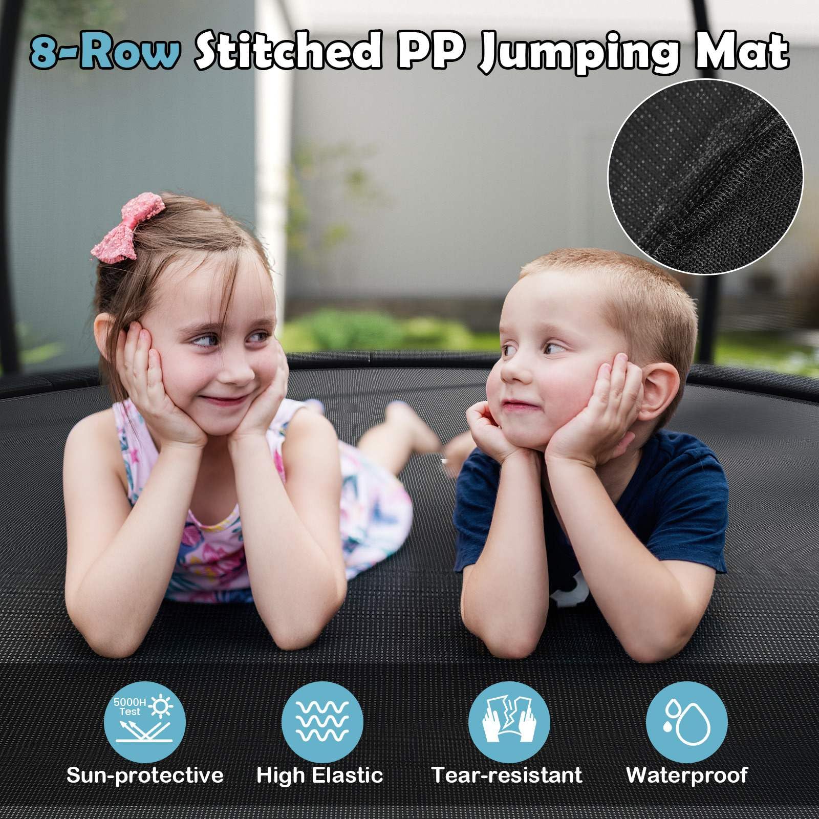 Heavy Duty Recreational Trampoline with Safety Enclosure Net