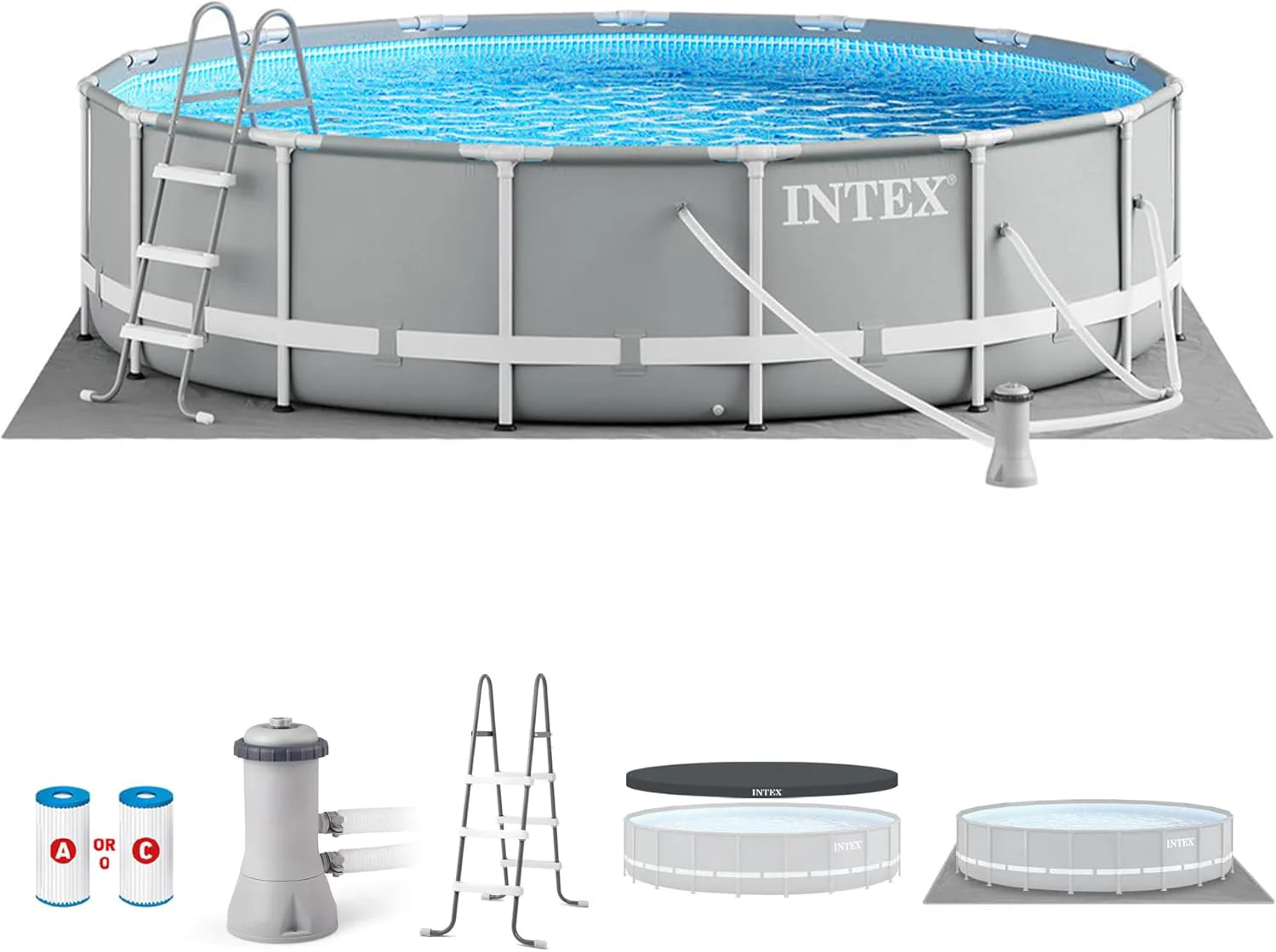 Frame Premium Above Ground Swimming Pool Set: 10ft x 30in – Includes 330 GPH Cartridge Filter Pump – SuperTough Puncture Resistant – Rust Resistant – 1185 Gallon Capacity1 pcs