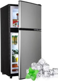 Apartment-sized refrigerator, 3.5 cubic feet (approx. 99 liters) usable capacity, small refrigerator with freezer compartment, suitable for houses and apartments, freestanding