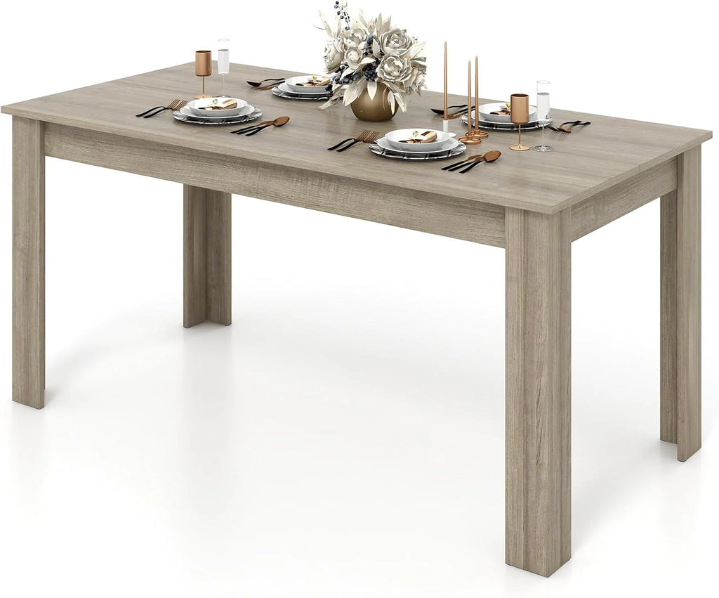 Dining Table for 6-8, Wood Rectangular Table, 63" L x 31.5" W x 30" H Large Farmhouse Center Table, Home Furniture Kitchen Table, Modern Dining Room Table, Supporting for 330LBS, Black1 pcs