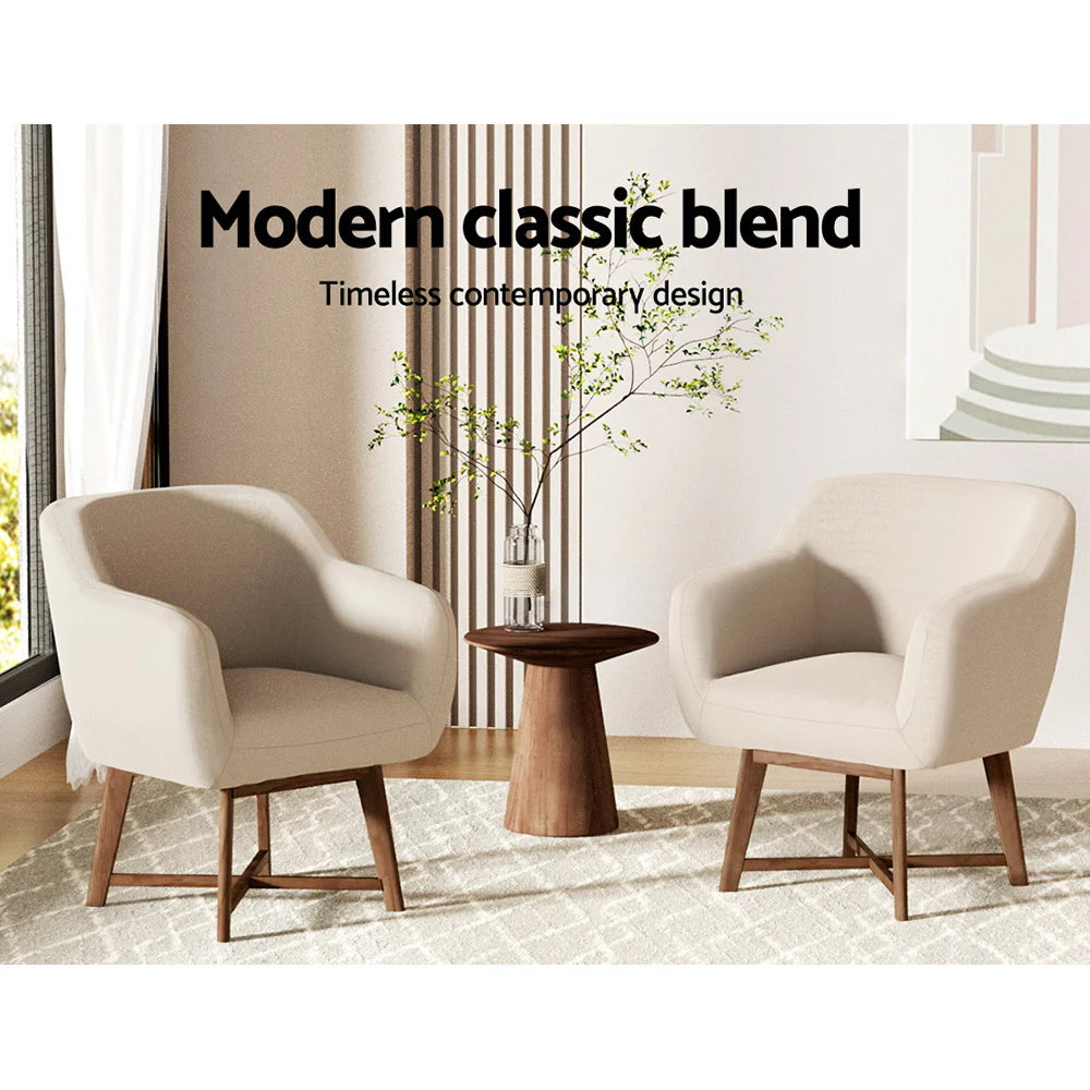 Artiss Armchair Tub Chair Beige Aston
