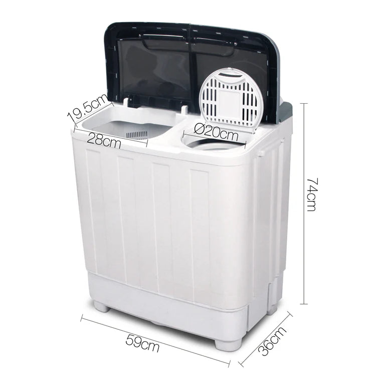 Portable Twin Tub Washing Machine 5KG with Timer - Devanti