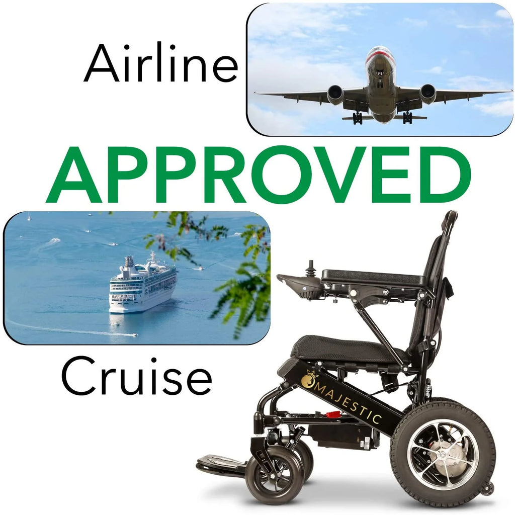 2020 New Folding Ultra Lightweight Electric Power Wheelchair, Silla de Ruedas Electrica, FDA Approved and Air Travel Allowed, Heavy Duty, Mobility Motorized, Portable Power (17.5�测�� Seat Width)