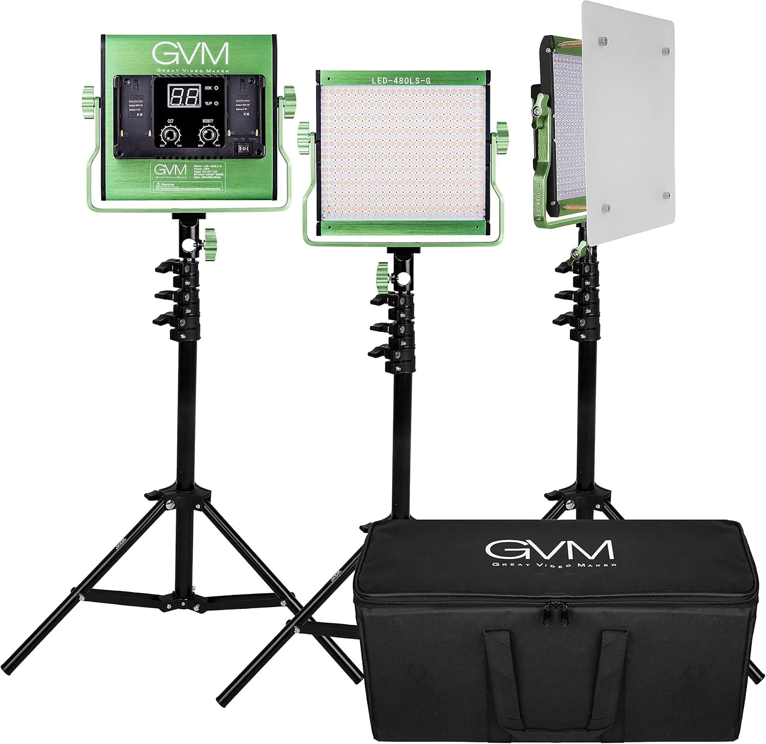 2 Pack LED Video Lighting Kits with APP Control, Bi-Color Variable 2300K~6800K with Digital Display Brightness of 10~100% for Video Photography, CRI97+ TLCI97 Led Video Light Panel +Barndoor1 pcs