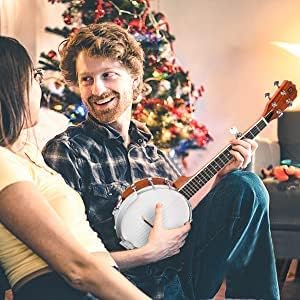 Banjo 5 String Full Size Banjos Set with Resonator, Remo Head, Beginner Banjo Kit with Closed Back, Premium Accessories for Adults, Teenager