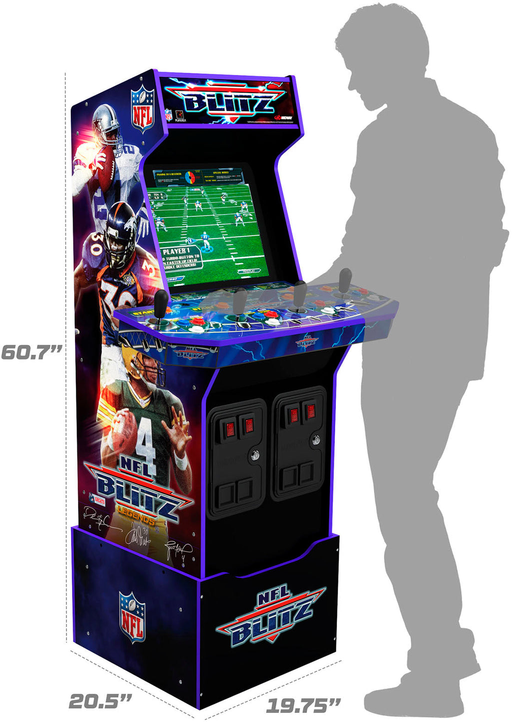 Arcade1Up &ndash; NFL Blitz Arcade with Riser and Lit Marquee &ndash; Multi