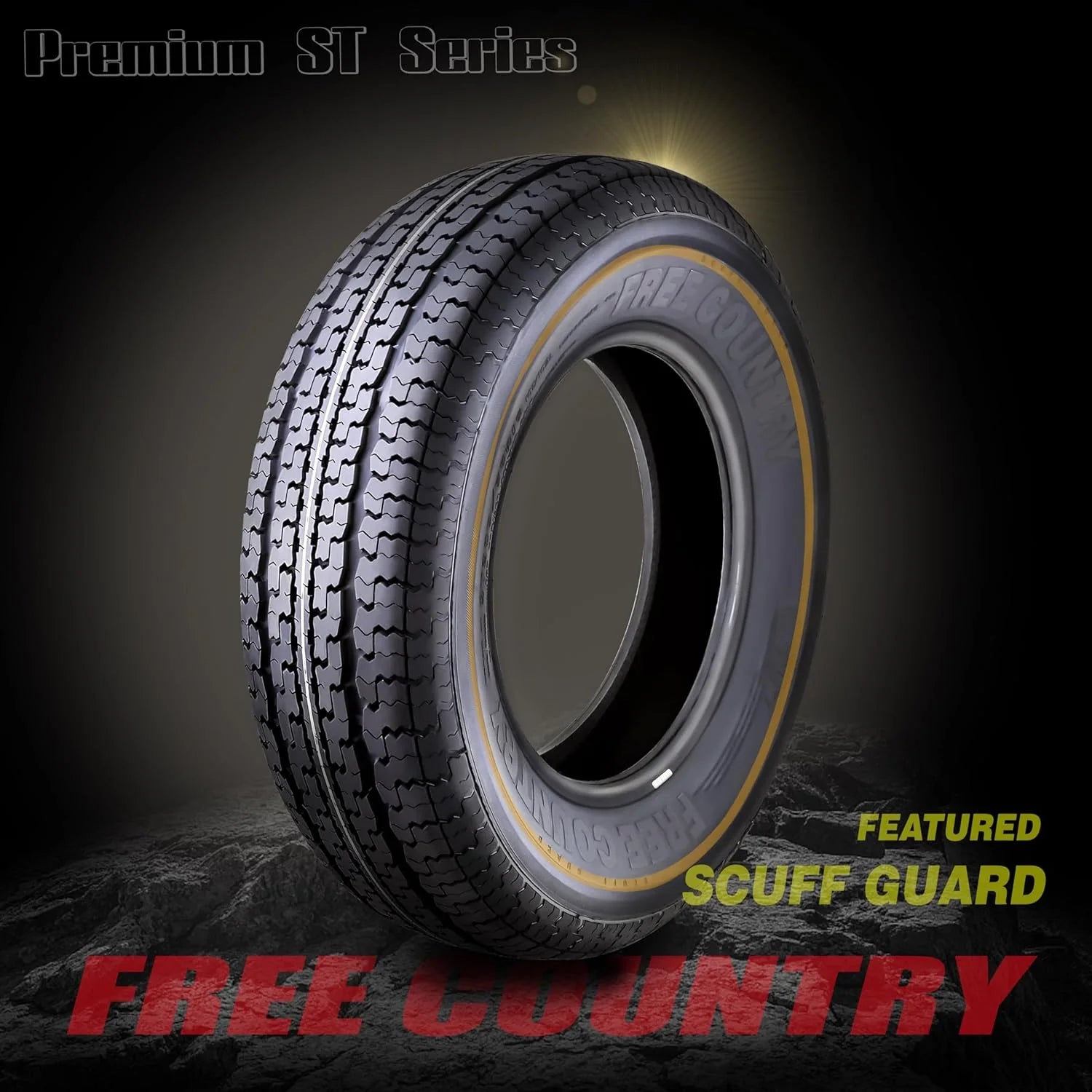Libra Trailer Parts set of 4 Heavy Duty Trailer Tires ST205/75R15 205 75 15 10-Ply Load Range E Steel Belted Radial w/Scuff Guard1 pcs