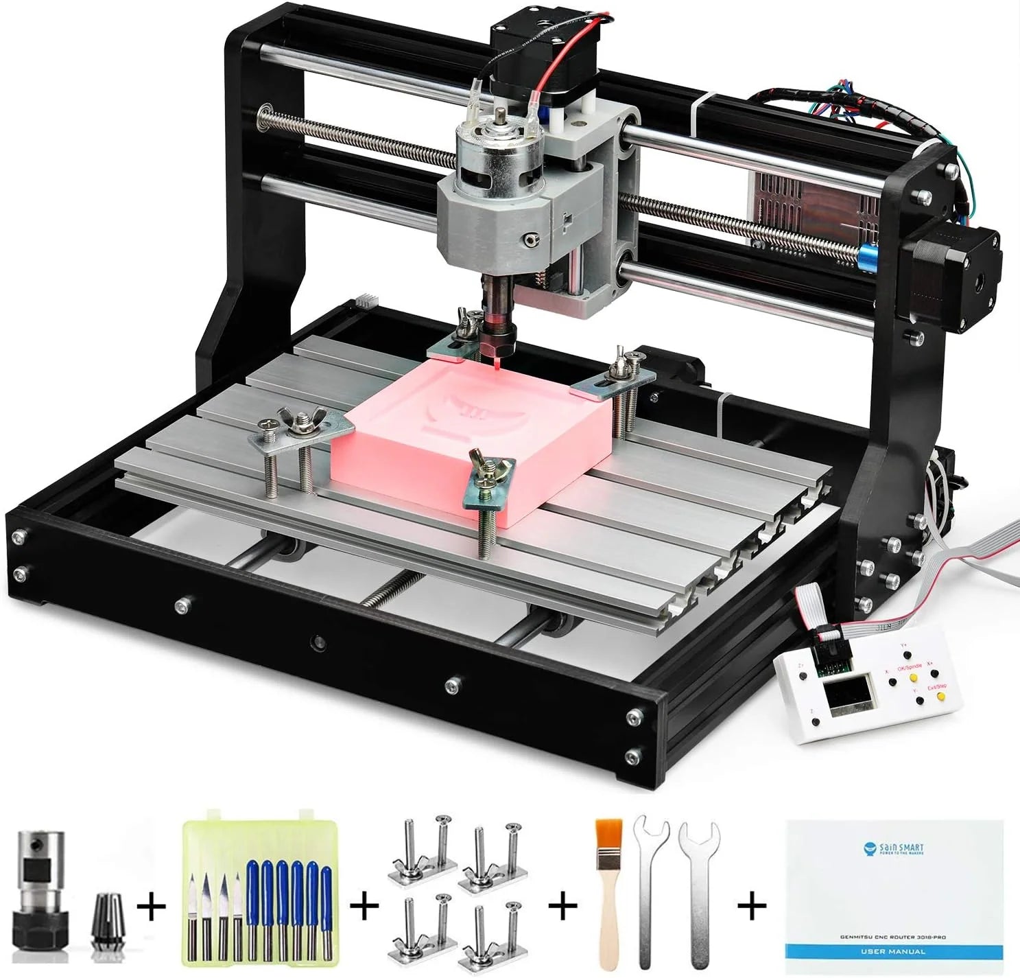 Router Kit GRBL Control 3 Axis Plastic Acrylic PCB PVC Wood Carving Milling Engraving Machine, XYZ Working Area 300x180x45mm1 pcs