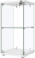 4 Layers 15.7''W x 15.7''D x 62.6''H Glass Display Cabinet Countertop Showcase with Lock, 5mm Tempered Glass 25mm MDF Base1 pcs
