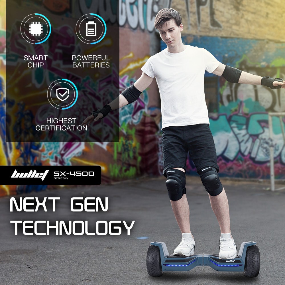 BULLET SX-4500 Hoverboard Scooter, 700W Brushless, UL Certified, AU Compliant, 8.5" Wheels, Superior Self Balancing System, LED Lights, Carry Bag, Navy Blue