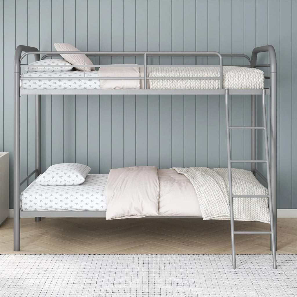 DHP Dusty Twin Over Full Metal Bunk Bed, Off White1 pcs