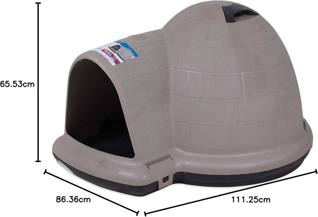 Petmate Indigo Dog House (Igloo Dog House, Made in USA with 90% Recycled Materials, All Weather Protection Pet Shelter) for XL Dogs  90 to 125 pounds, Made in USA