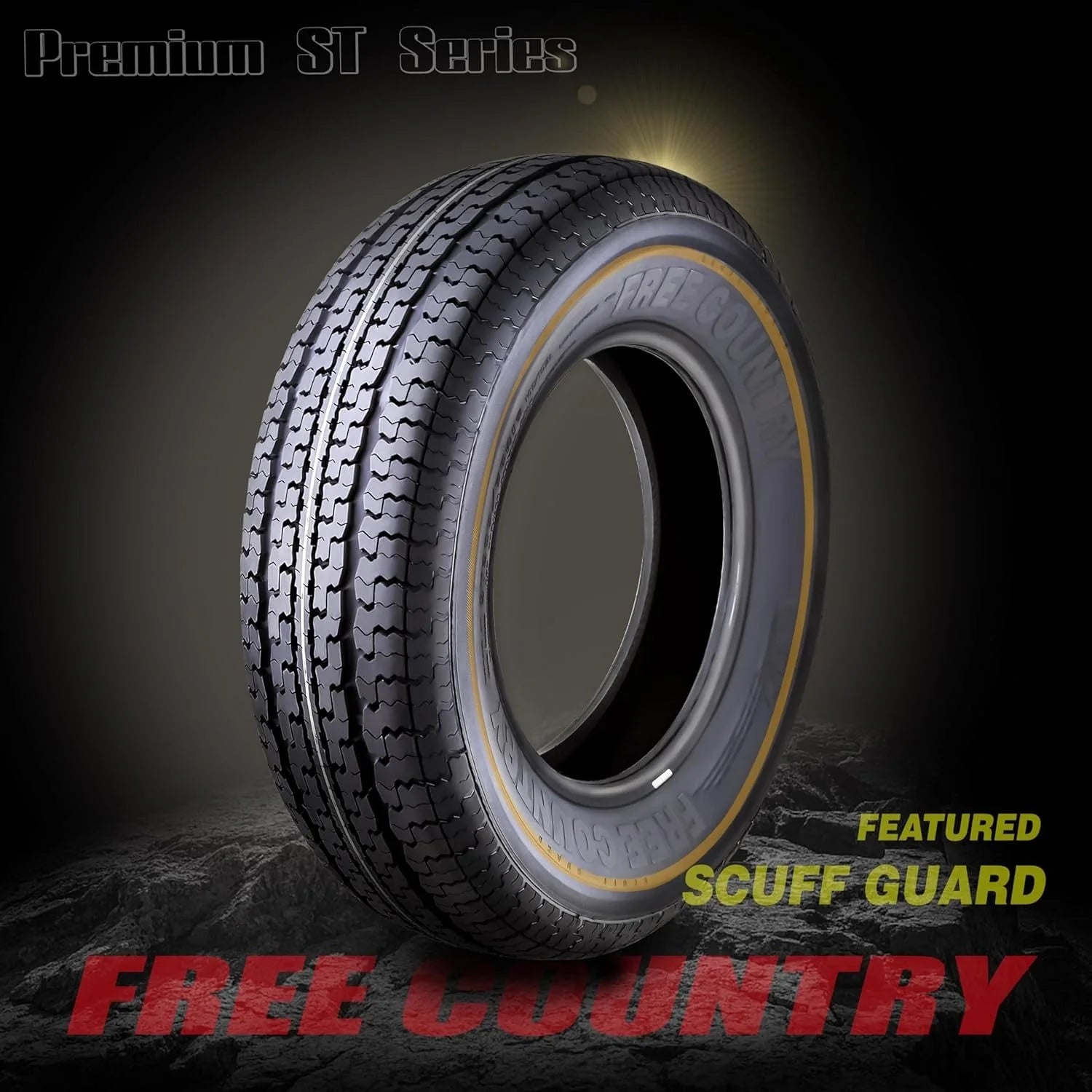 Set of 4 heavy-duty trailer tires ST205/75R15 205 75 15 10-ply, load class E, steel-belted radial tires with abrasion protection