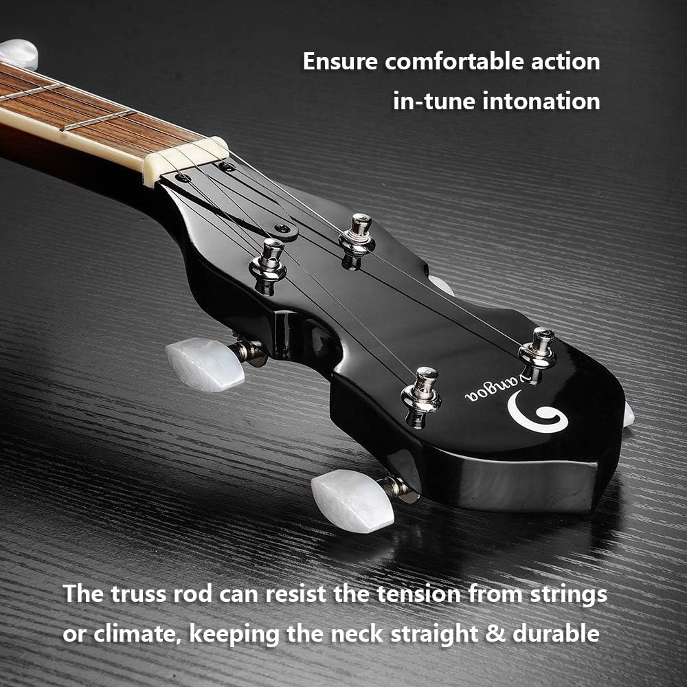 Banjo 5 String Full Size Banjos Set with Resonator, Remo Head, Beginner Banjo Kit with Closed Back, Premium Accessories for Adults, Teenager
