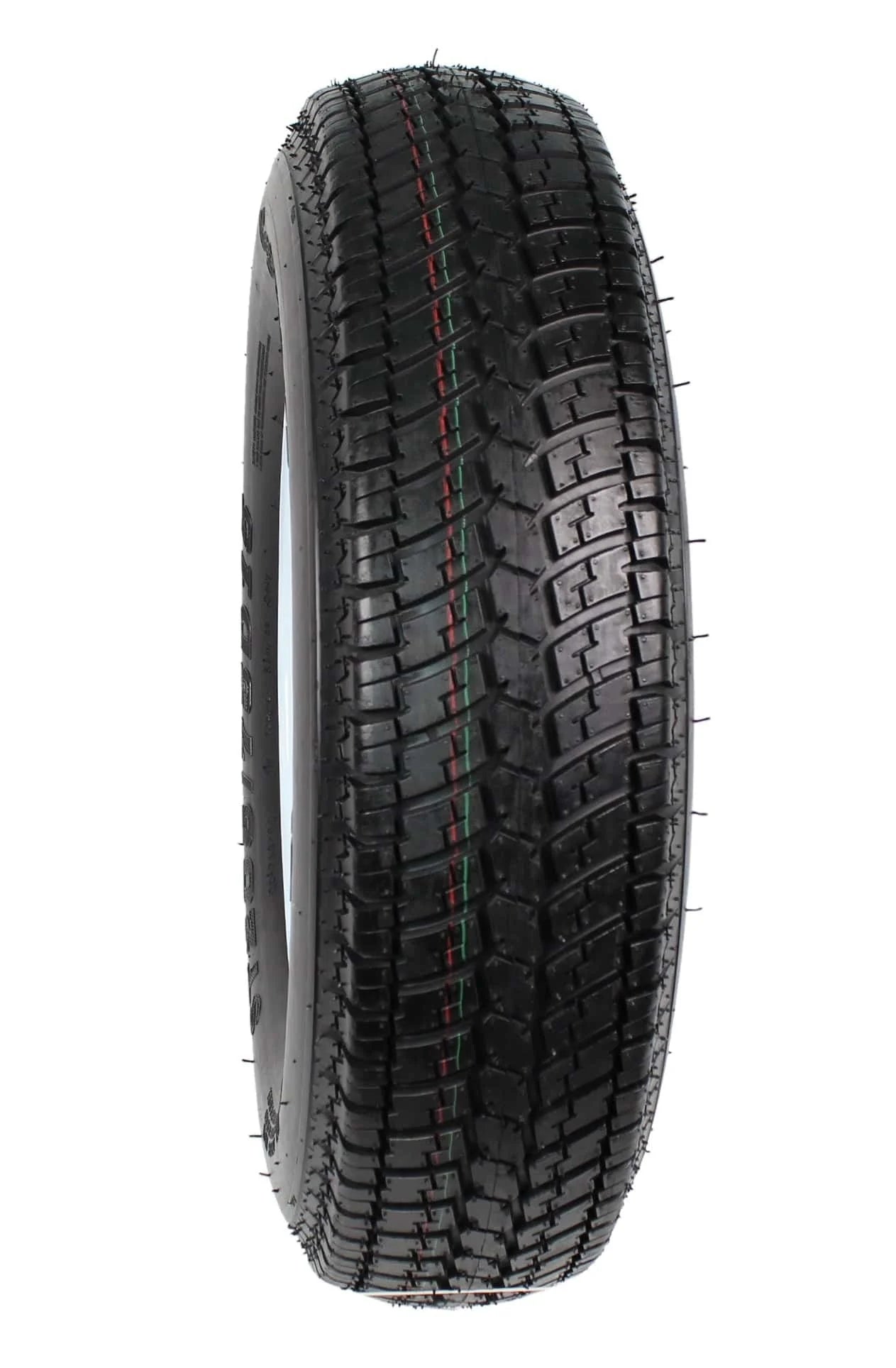 2-pack trailer tires on rim ST205/75D15 205/75 D 15 inch LRC 5-hole white spokes  1