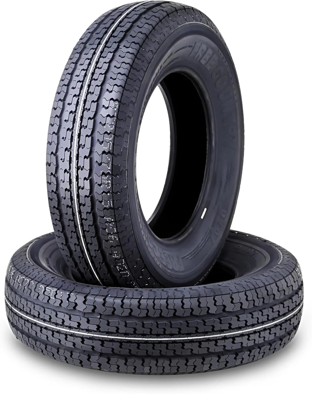Set of 4 heavy-duty trailer tires ST205/75R15 205 75 15 10-ply, load class E, steel-belted radial tires with abrasion protection