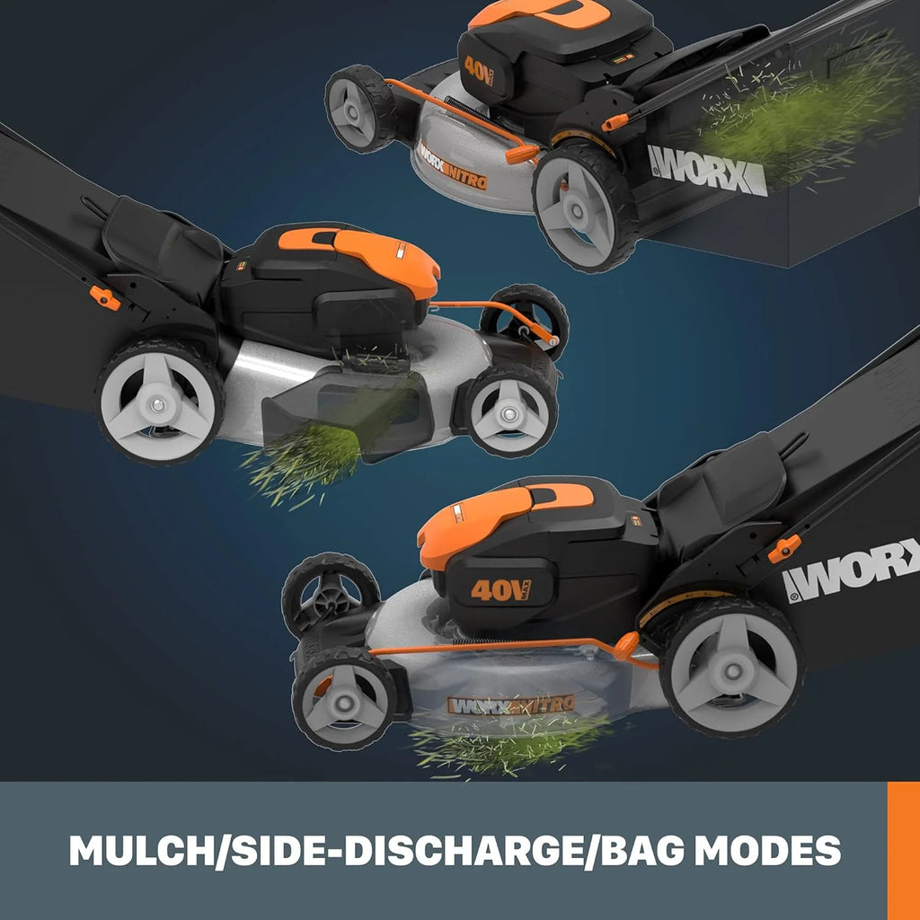40V Power Share 20” Push Lawn Mower with Two 4.0Ah High-Capacity Batteries, Black and Orange1 pcs